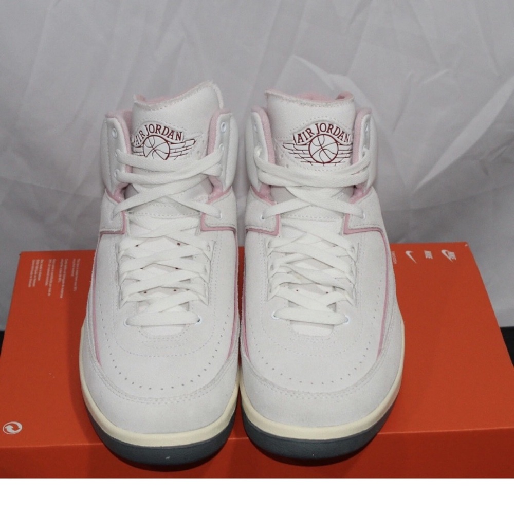 Air Jordan White and Pink High-Top Sneakers